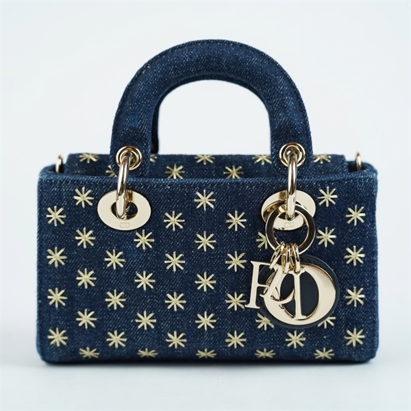 Túi Dior Joy xanh thêu hoa mini 2 strap (01-RU-0292) sz16 (BMC) KG+