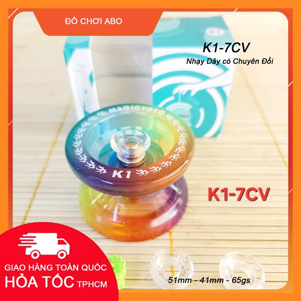 K1-7CV YOYO MAGIC 1A NHỰA NHẠY DÂY 7 SẮC CẦU VÒNG, Triple fade ( Blue Purple and Green), CÓ THỂ CHUYỂN NHẠY