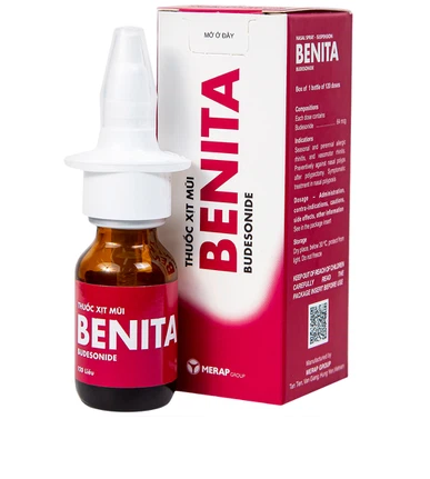 Thuốc xịt mũi Benita Merap điều trị viêm mũi dị ứng, polyp mũi (120 liều)