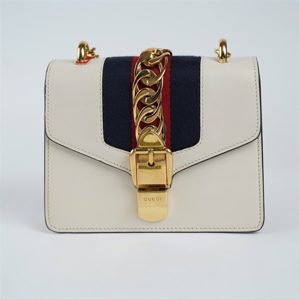 Túi GG Sylvie trắng (431666-493075) sz18 (TH) KG+