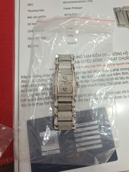 Đồng hồ Patek Philippe bạc full đá (4071455) sz25 (HC) KG+