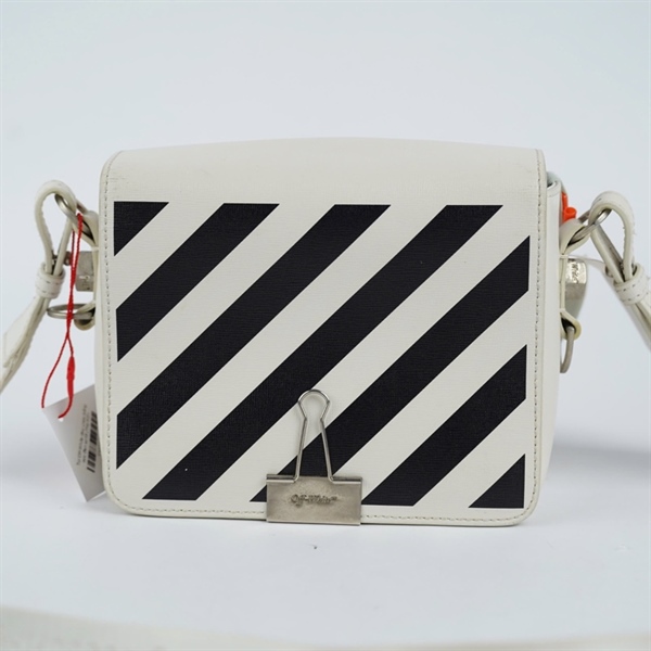Túi Off-White đeo chéo trắng sọc đen sz18 (TH) KG+