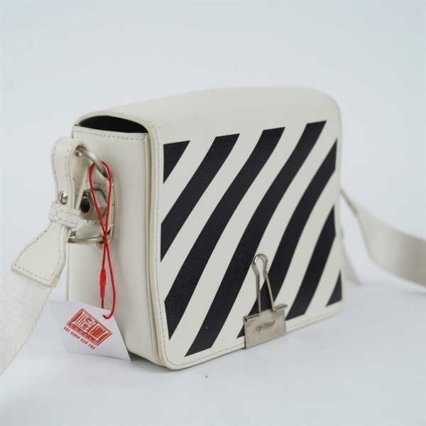 Túi Off-White đeo chéo trắng sọc đen sz18 (TH) KG+