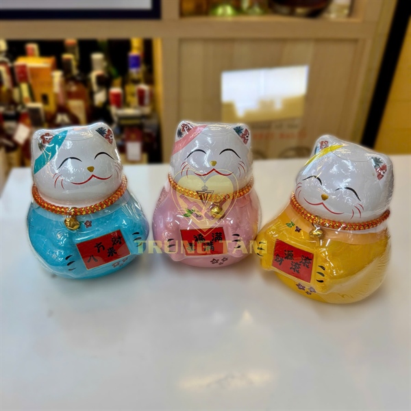 Rượu mèo Thần tài 5 màu ( dạng chai sứ ) 500ml