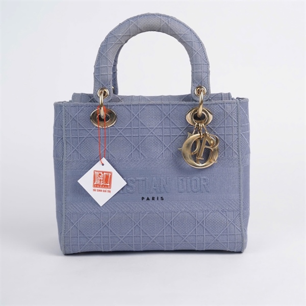 Túi Dior Lady xanh 2 thẻ (50-MA-0270) szM (BQ) KG+