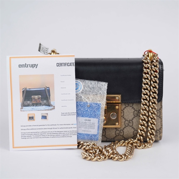 Túi GG Padlock xám nắp đen có tag xanh (A036855042) sz20 (A-T) KG+