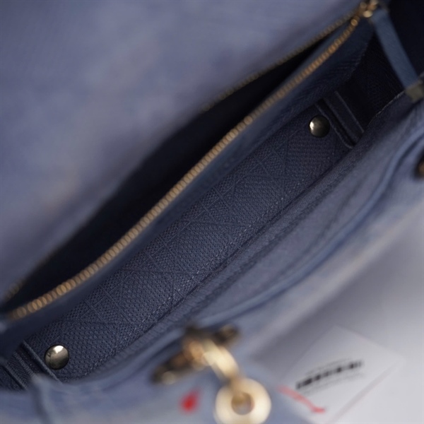 Túi Dior Lady xanh 2 thẻ (50-MA-0270) szM (BQ) KG+