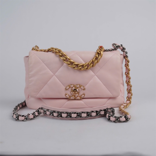 Túi Chanel C19 hồng nude (UJLG8UCC ) sz25 (BQ) KG+