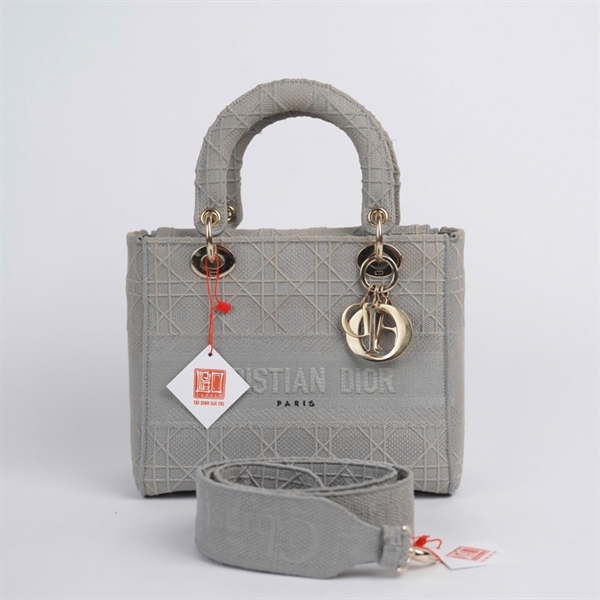 Túi Dior Lady xám (50-MA-0220) szM (BQ) KG+