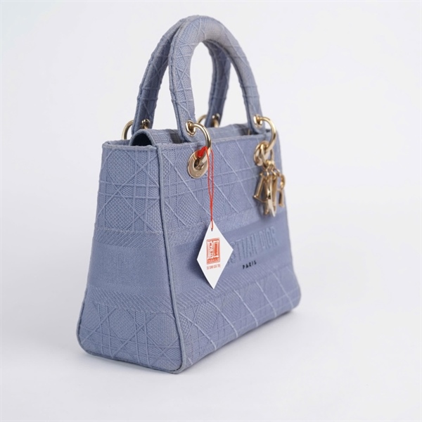 Túi Dior Lady xanh 2 thẻ (50-MA-0270) szM (BQ) KG+