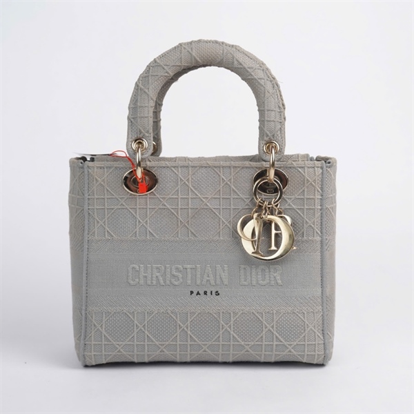 Túi Dior Lady xám (50-MA-0220) szM (BQ) KG+