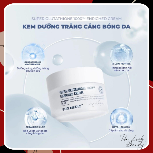 Kem dưỡng trắng da SurMedic Super glutathione 1000TM enriched cream