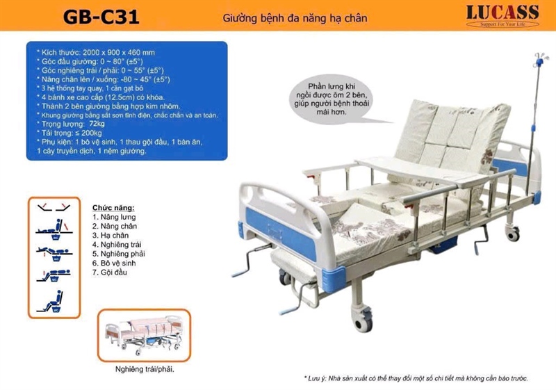Giường đa năng Lucass GB-C31 - đầu giường tách riêng