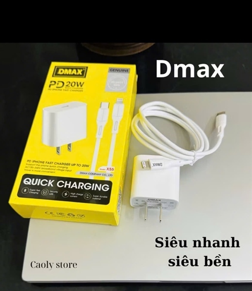 Bộ sạc dmax X55 20W type c lightning