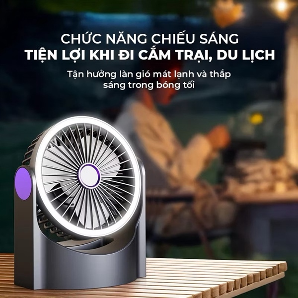 Quạt Tích Điện Đế Vuông Có Đèn ( Thùng 57 - 60 )