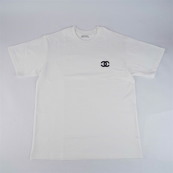 Áo thun Chanel trắng cổ tròn size L +