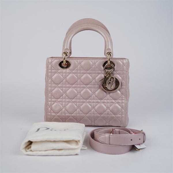 Túi Dior Lady hồng nude (15-BO-1107) szM (BQ) KG+