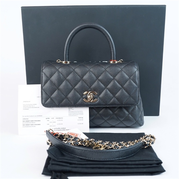 Túi Chanel Coco Handle đen (U9CXLU21) sz24 (BQ) KG+