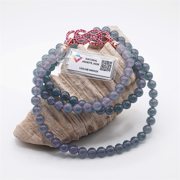 Chuỗi lam băng tím Gua 92 hạt ly7.27-6.95 (469225) KG+