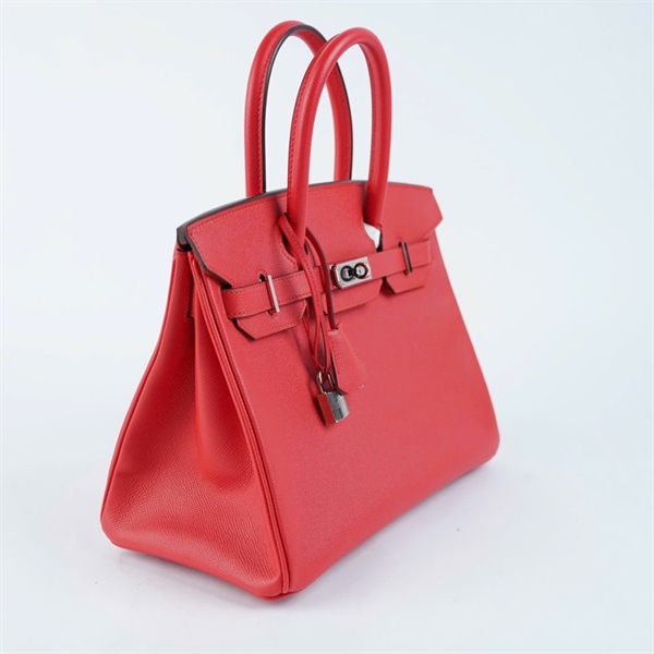 Túi Hermes Birkin đỏ kèm ổ+ 2 chìa stamp X sz30 (A-T) KG+