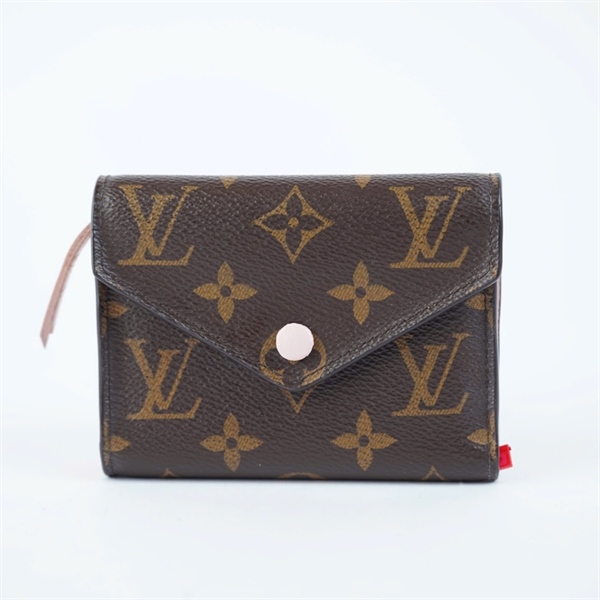 Ví LV hoa nâu nút hồng (LT) KG+