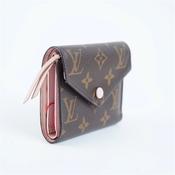 Ví LV hoa nâu nút hồng (LT) KG+