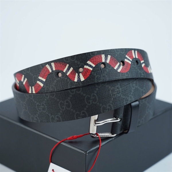 Thắt lưng GG đen hình rắn bản 3.5cm dài 125cm KG+