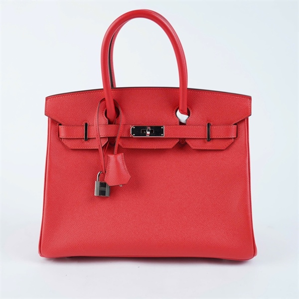 Túi Hermes Birkin đỏ kèm ổ+ 2 chìa stamp X sz30 (A-T) KG+