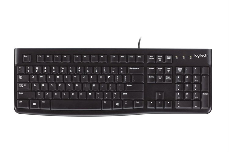 Bàn phím có dây Logitech (dây dài 1.8 mét, QWERTY, Plunger) và dịch vụ giao lắp - Bảo hành 12 tháng