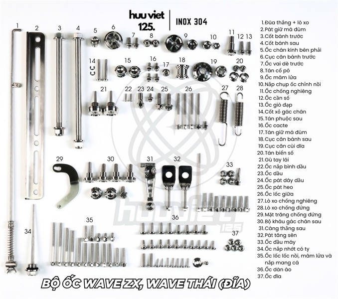 Bộ ốc Wave ZX, Thái 110 (soạn)