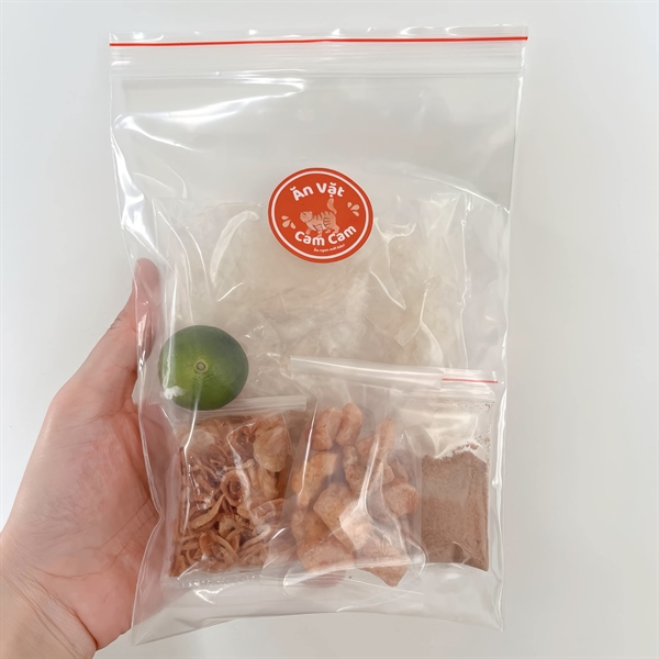 BÁNH TRÁNG MUỐI TÔM CAY HÀNH PHI TÓP MỠ