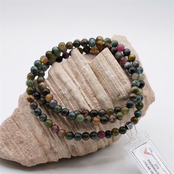 Chuỗi Tourmaline mắt mèo đa sắc 118 hạt ly5.31-5.01 (287444) KG+