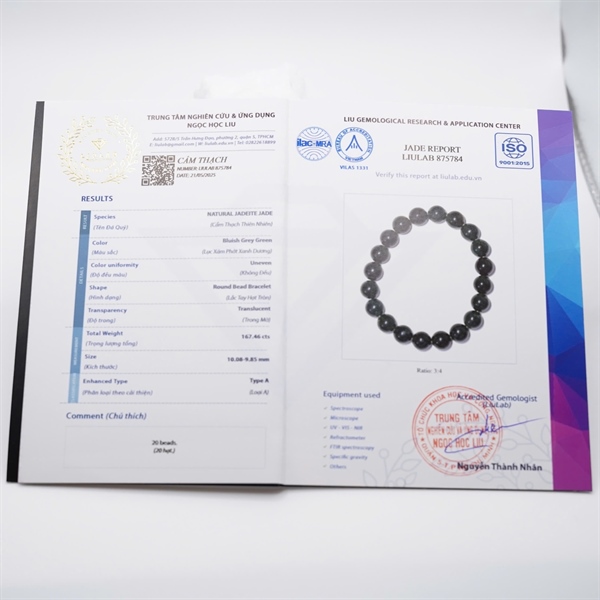 Vòng lam băng Gua 20 hạt ly10.08-9.85 (875784) KG+