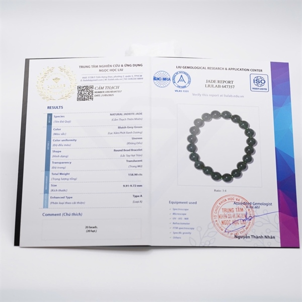 Vòng lam băng Gua 20 hạt ly9.91-9.72 (647357) KG+