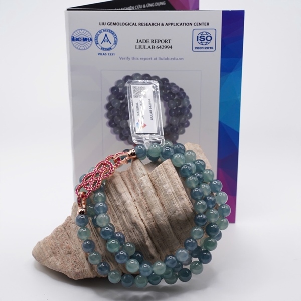 Chuỗi băng đa sắc tông lam Gua 83 hạt ly8.19-7.61 (642994) KG+