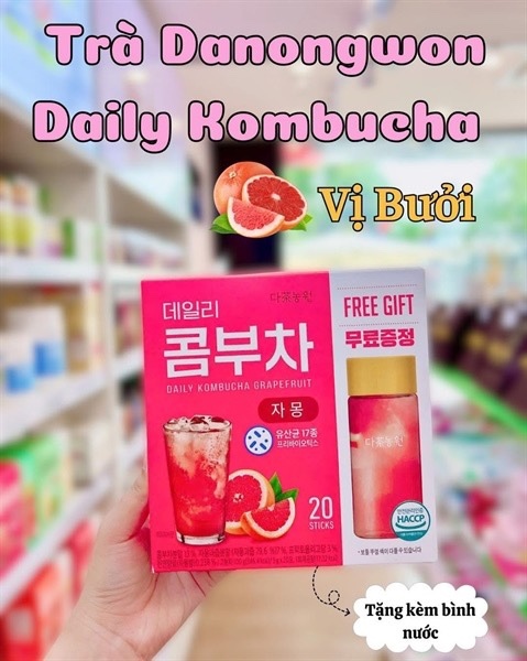 Trà detox giảm cân kompucha bưởi ( hộp 20 + bình pha)