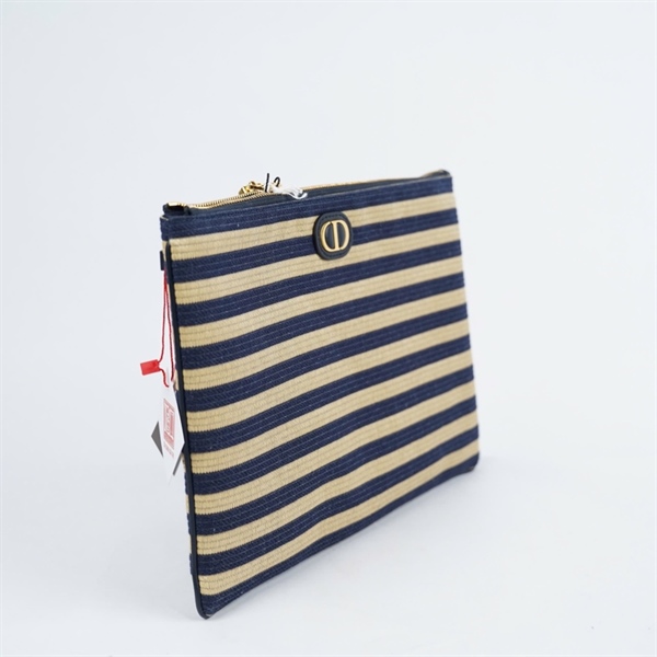 Túi Dior Clutch vàng sọc xanh đen (48-MA-0243) sz30 KG+