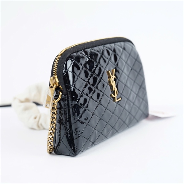 Túi YSL đeo chéo đen bóng (BRS733667-0723)