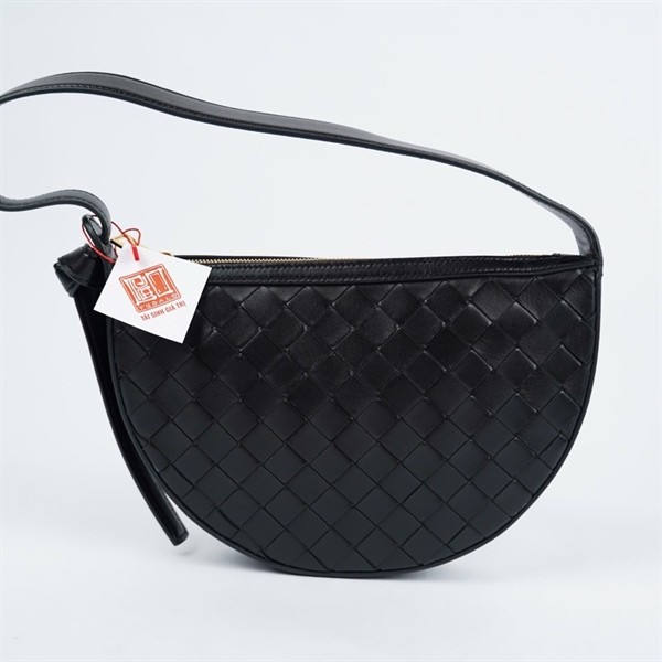 Túi Bottega kẹp nách đen sz15 (miệng túi sz24) (LN) KG+