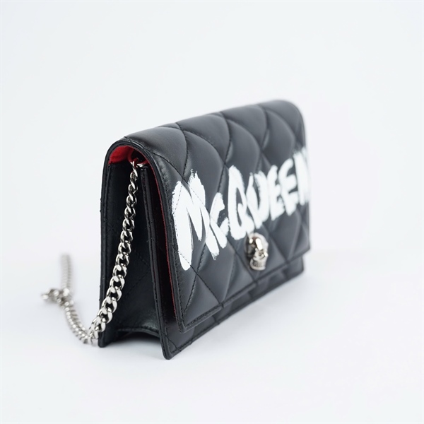 Túi Alexander Mcqueen đen in chữ (613088-494885) sz19 KG+