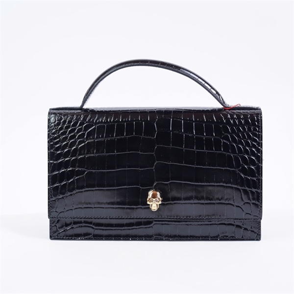 Túi Alexander Mcqueen Handle đen sz24 KG+