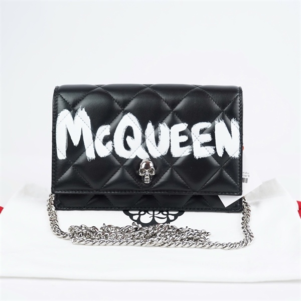 Túi Alexander Mcqueen đen in chữ (613088-494885) sz19 KG+