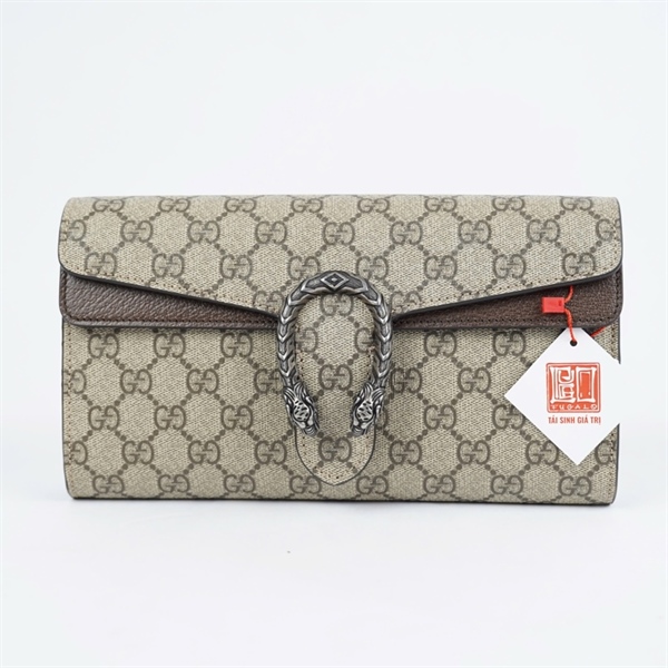 Túi GG Dionysus xám viền nâu 2 strap (D039385285) sz25