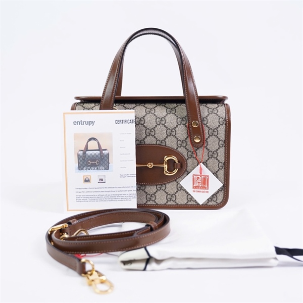 Túi GG Handle xám (645453-486628) sz23 (HT) +