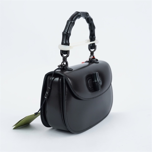 Túi GG Bamboo đen 2 strap (675797-498879) sz20 KG+