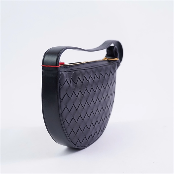 Túi Bottega kẹp nách đen sz15 (miệng túi sz24) (LN) KG+