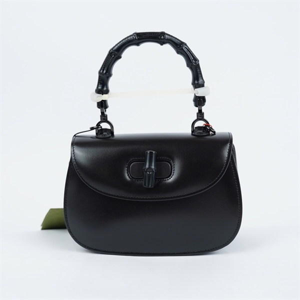 Túi GG Bamboo đen 2 strap (675797-498879) sz20 KG+