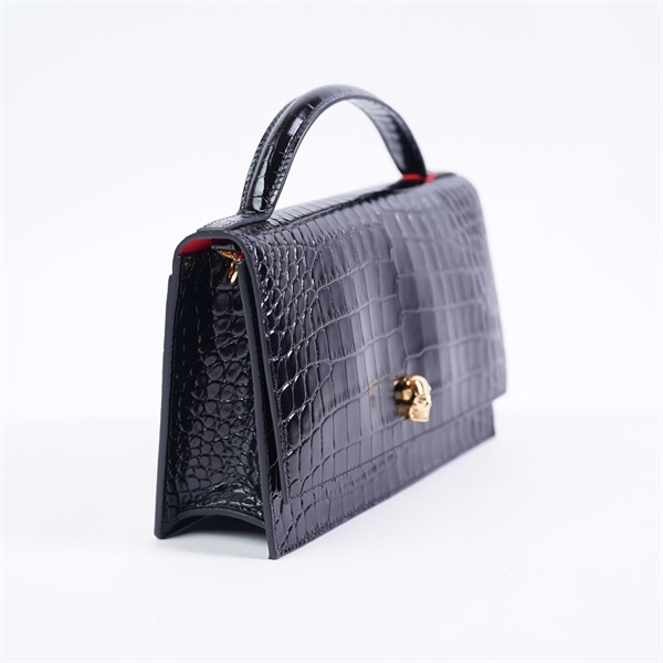 Túi Alexander Mcqueen Handle đen sz24 KG+