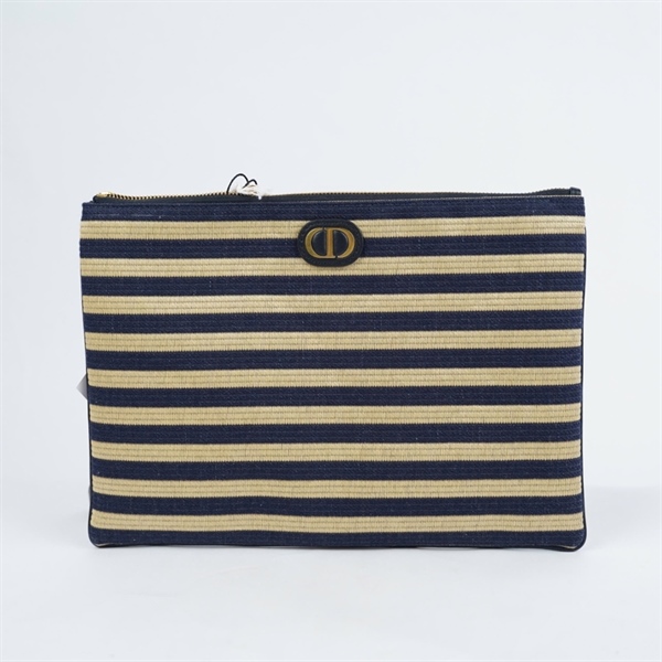 Túi Dior Clutch vàng sọc xanh đen (48-MA-0243) sz30 KG+