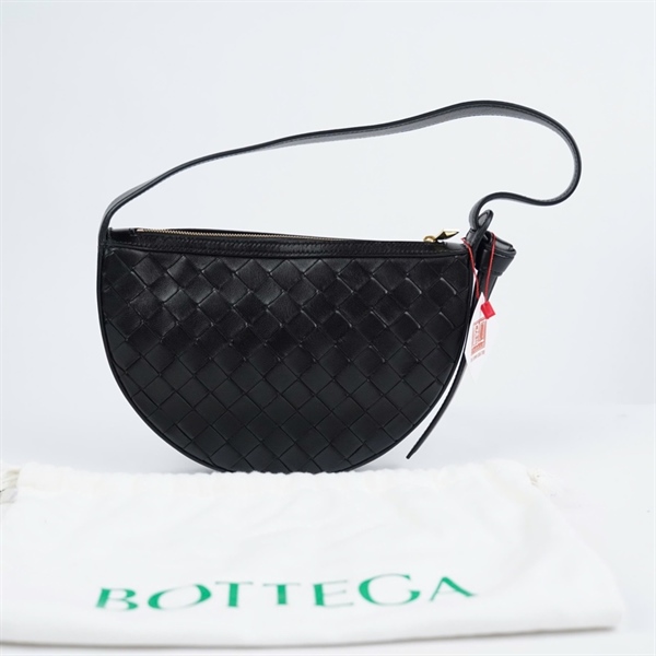 Túi Bottega kẹp nách đen sz15 (miệng túi sz24) (LN) KG+